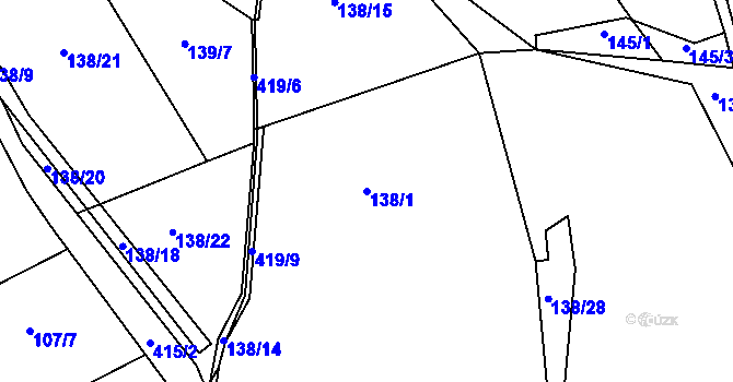 Parcela st. 138/1 v KÚ Jizbice u Náchoda, Katastrální mapa