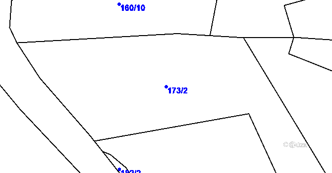 Parcela st. 173/2 v KÚ Jizbice u Náchoda, Katastrální mapa