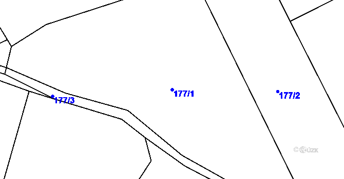 Parcela st. 177/1 v KÚ Jizbice u Náchoda, Katastrální mapa