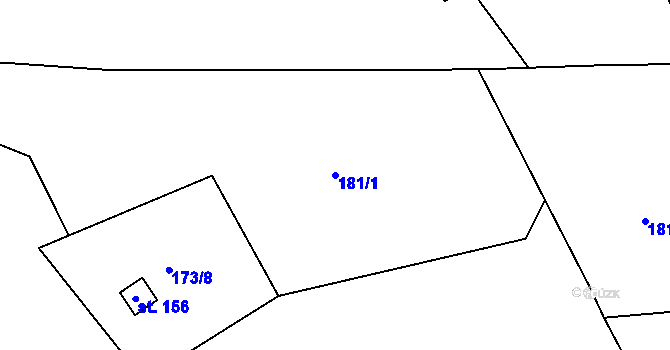 Parcela st. 181/1 v KÚ Jizbice u Náchoda, Katastrální mapa