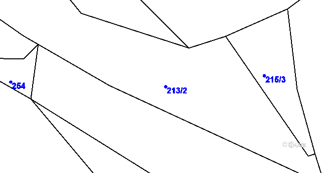 Parcela st. 213/2 v KÚ Jizbice u Náchoda, Katastrální mapa