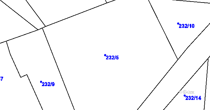 Parcela st. 232/5 v KÚ Jizbice u Náchoda, Katastrální mapa