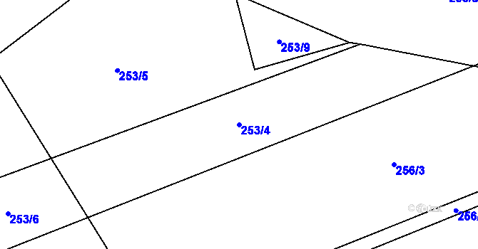 Parcela st. 253/4 v KÚ Jizbice u Náchoda, Katastrální mapa