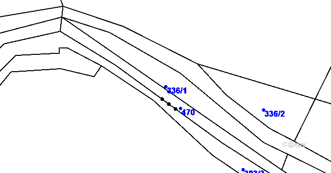 Parcela st. 336/1 v KÚ Jizbice u Náchoda, Katastrální mapa