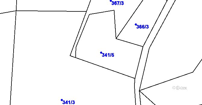 Parcela st. 341/5 v KÚ Jizbice u Náchoda, Katastrální mapa