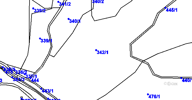 Parcela st. 342/1 v KÚ Jizbice u Náchoda, Katastrální mapa