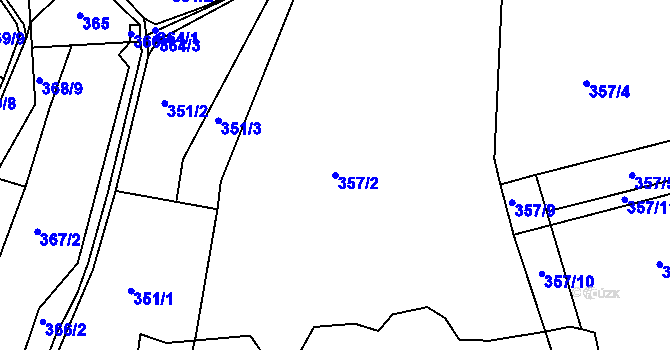 Parcela st. 357/2 v KÚ Jizbice u Náchoda, Katastrální mapa