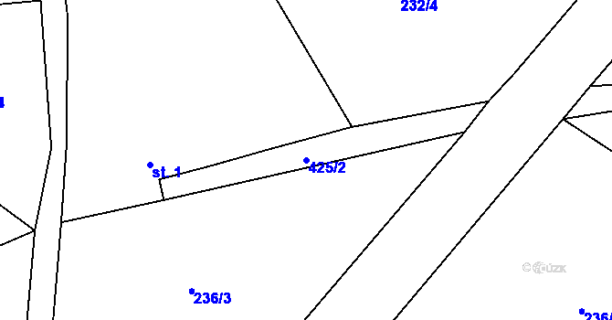 Parcela st. 425/2 v KÚ Jizbice u Náchoda, Katastrální mapa