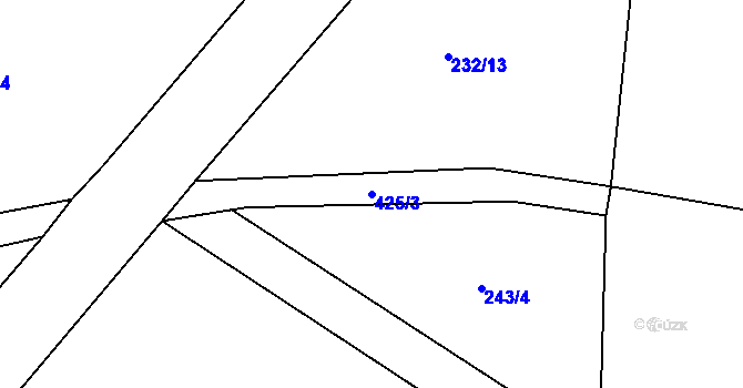 Parcela st. 425/3 v KÚ Jizbice u Náchoda, Katastrální mapa