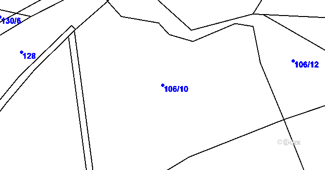 Parcela st. 106/10 v KÚ Jizbice u Náchoda, Katastrální mapa