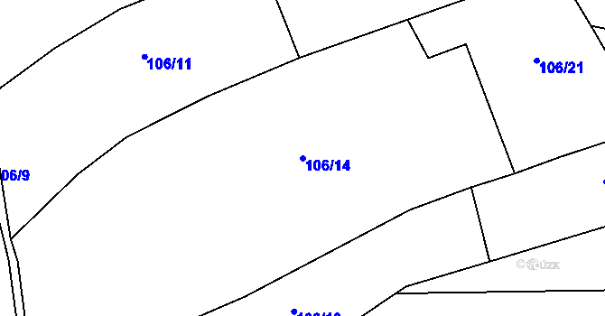 Parcela st. 106/14 v KÚ Jizbice u Náchoda, Katastrální mapa