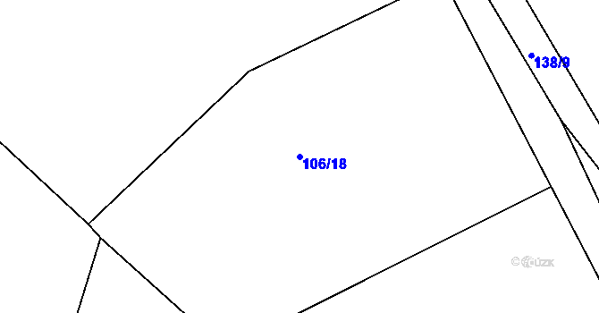 Parcela st. 106/18 v KÚ Jizbice u Náchoda, Katastrální mapa