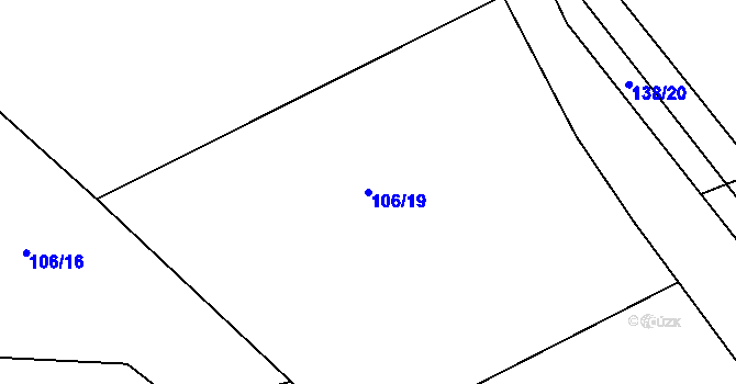 Parcela st. 106/19 v KÚ Jizbice u Náchoda, Katastrální mapa