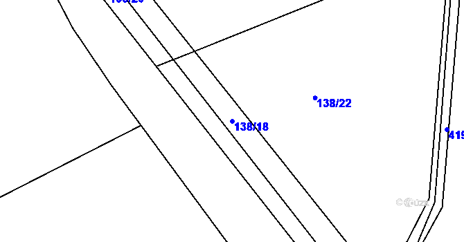 Parcela st. 138/18 v KÚ Jizbice u Náchoda, Katastrální mapa