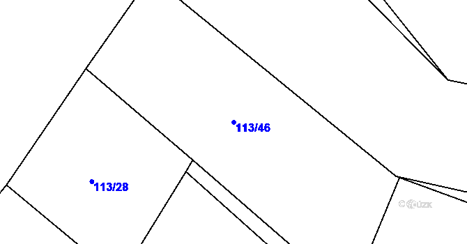 Parcela st. 113/46 v KÚ Jizbice u Náchoda, Katastrální mapa