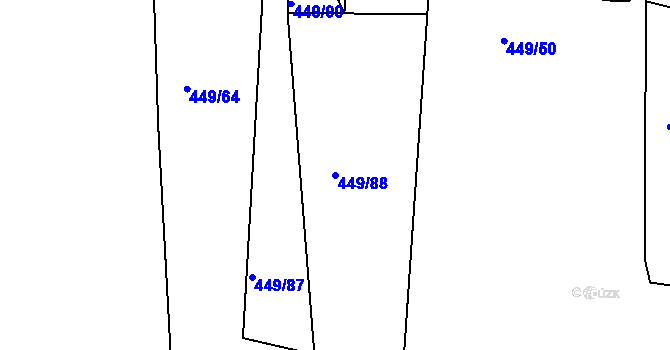 Parcela st. 449/88 v KÚ Jizerní Vtelno, Katastrální mapa