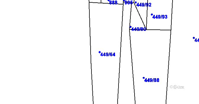 Parcela st. 449/64 v KÚ Jizerní Vtelno, Katastrální mapa