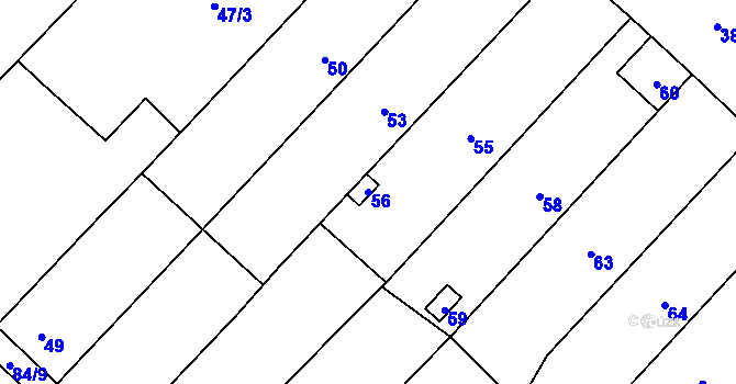 Parcela st. 56 v KÚ Josefov u Hodonína, Katastrální mapa