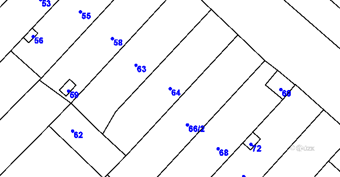 Parcela st. 64 v KÚ Josefov u Hodonína, Katastrální mapa