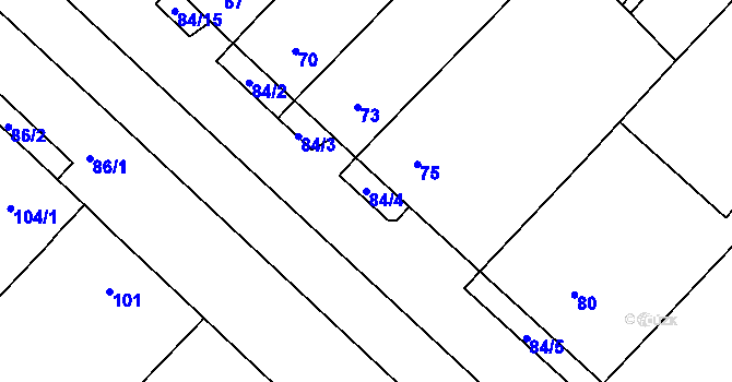 Parcela st. 84/4 v KÚ Josefov u Hodonína, Katastrální mapa