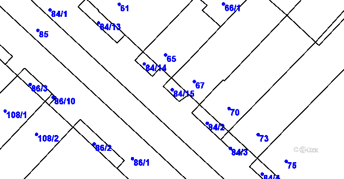 Parcela st. 84/15 v KÚ Josefov u Hodonína, Katastrální mapa