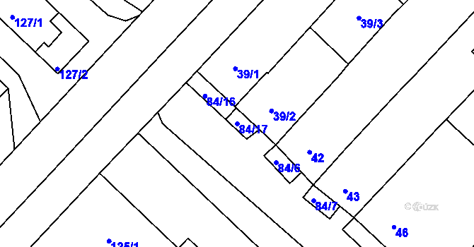 Parcela st. 84/17 v KÚ Josefov u Hodonína, Katastrální mapa