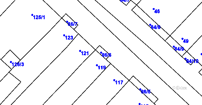 Parcela st. 86/6 v KÚ Josefov u Hodonína, Katastrální mapa