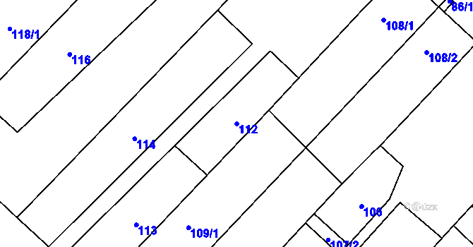 Parcela st. 112 v KÚ Josefov u Hodonína, Katastrální mapa