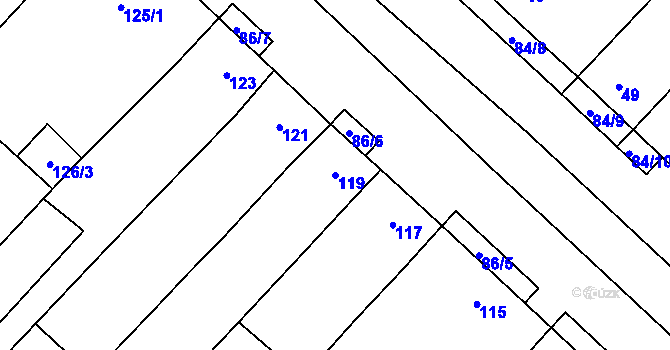 Parcela st. 119 v KÚ Josefov u Hodonína, Katastrální mapa