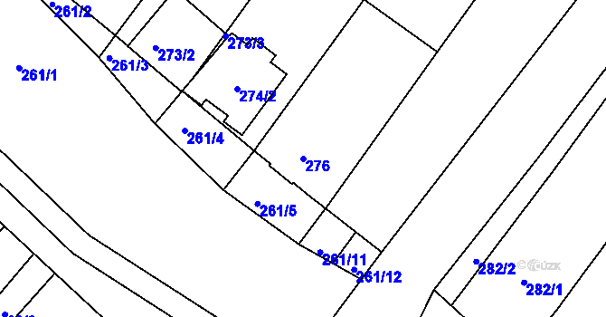 Parcela st. 276 v KÚ Josefov u Hodonína, Katastrální mapa