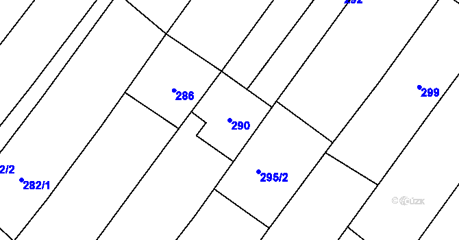 Parcela st. 290 v KÚ Josefov u Hodonína, Katastrální mapa