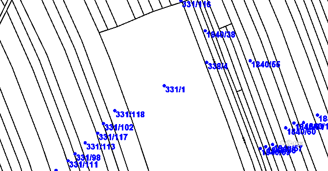 Parcela st. 331/1 v KÚ Josefov u Hodonína, Katastrální mapa