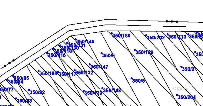 Parcela st. 350/6 v KÚ Josefov u Hodonína, Katastrální mapa