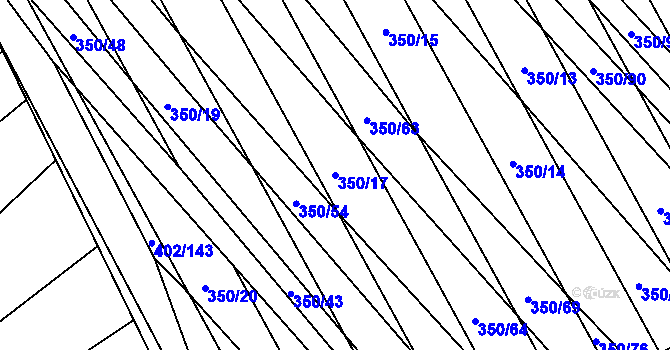 Parcela st. 350/17 v KÚ Josefov u Hodonína, Katastrální mapa