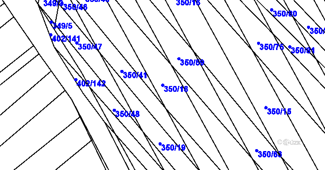 Parcela st. 350/18 v KÚ Josefov u Hodonína, Katastrální mapa