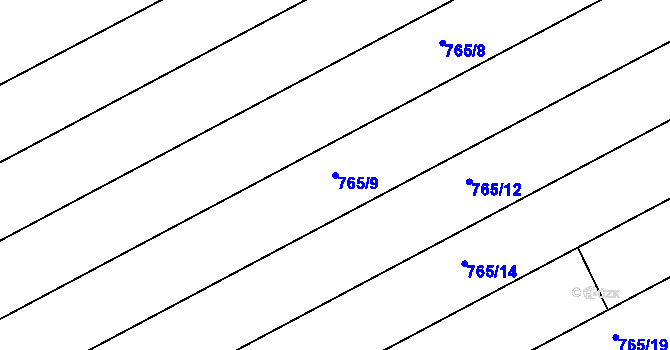 Parcela st. 765/9 v KÚ Josefov u Hodonína, Katastrální mapa