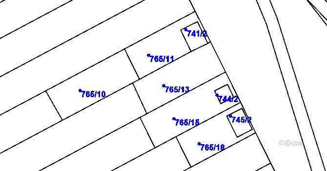 Parcela st. 765/13 v KÚ Josefov u Hodonína, Katastrální mapa