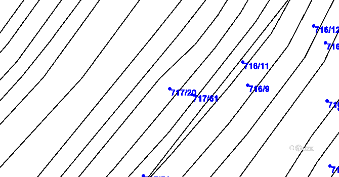 Parcela st. 717/20 v KÚ Josefov u Hodonína, Katastrální mapa