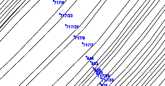 Parcela st. 717/7 v KÚ Josefov u Hodonína, Katastrální mapa