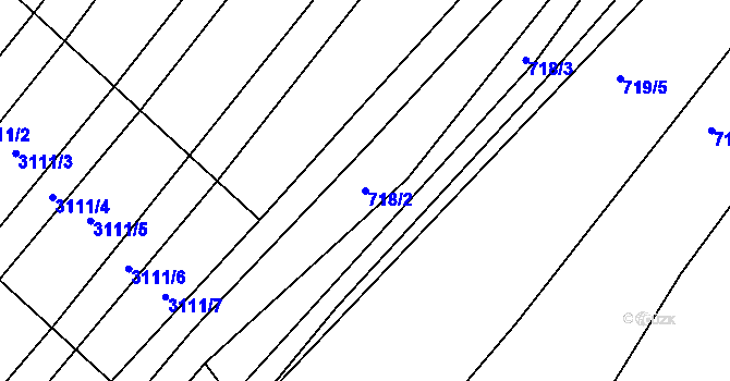 Parcela st. 718/2 v KÚ Josefov u Hodonína, Katastrální mapa