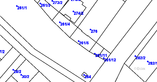 Parcela st. 261/5 v KÚ Josefov u Hodonína, Katastrální mapa