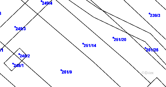 Parcela st. 251/14 v KÚ Josefov u Hodonína, Katastrální mapa