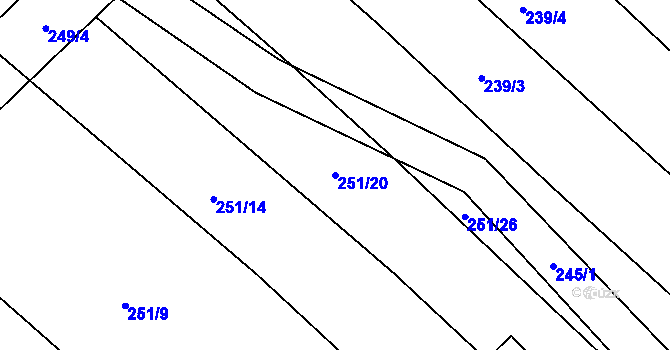 Parcela st. 251/20 v KÚ Josefov u Hodonína, Katastrální mapa