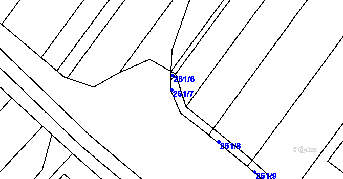 Parcela st. 261/7 v KÚ Josefov u Hodonína, Katastrální mapa