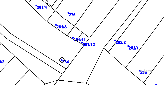 Parcela st. 261/12 v KÚ Josefov u Hodonína, Katastrální mapa