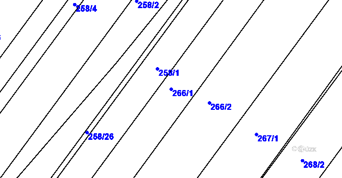 Parcela st. 266/1 v KÚ Josefov u Hodonína, Katastrální mapa