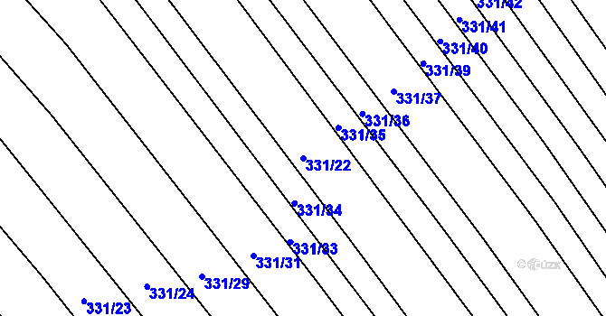 Parcela st. 331/22 v KÚ Josefov u Hodonína, Katastrální mapa