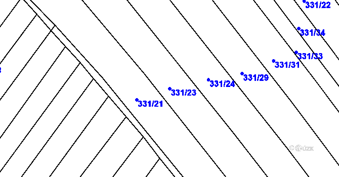 Parcela st. 331/23 v KÚ Josefov u Hodonína, Katastrální mapa