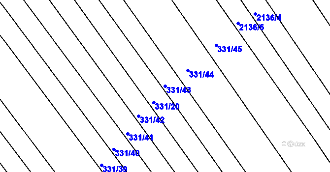 Parcela st. 331/43 v KÚ Josefov u Hodonína, Katastrální mapa