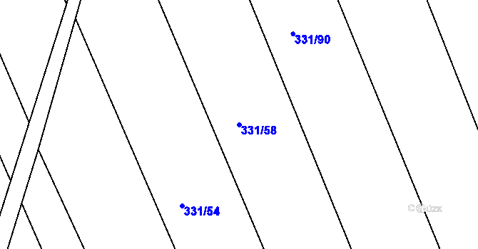 Parcela st. 331/58 v KÚ Josefov u Hodonína, Katastrální mapa